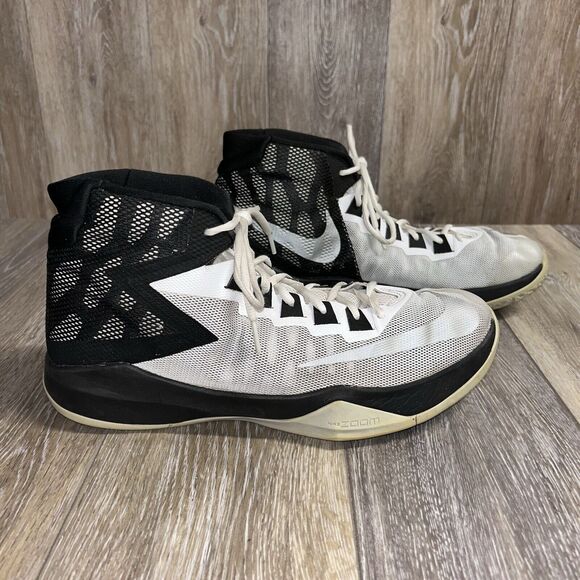 Nike 844592-100 Zoom Devosion Mens Size 11.5 Basketball Shoes White Silver Black - Picture 1 of 11